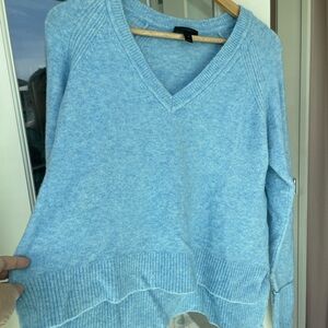 JCREW heather blue boxy V neck sweater size M